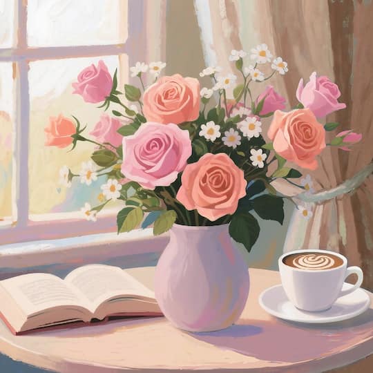 11" x 11" Summer Floral Still Life Canvas Painting Kit by Craft Smart®